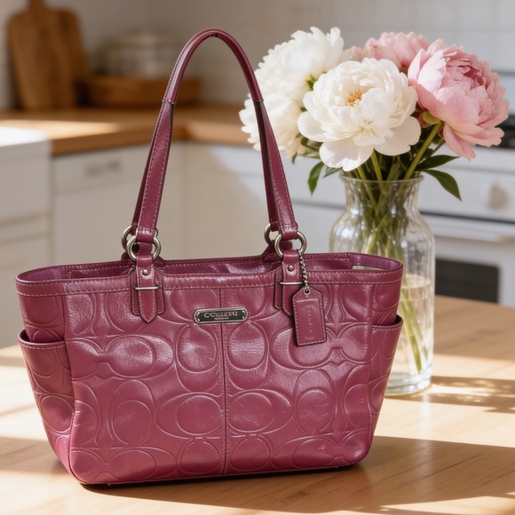 Coach Gallery Embossed Patent Leather Tote - Picture 1 of 14